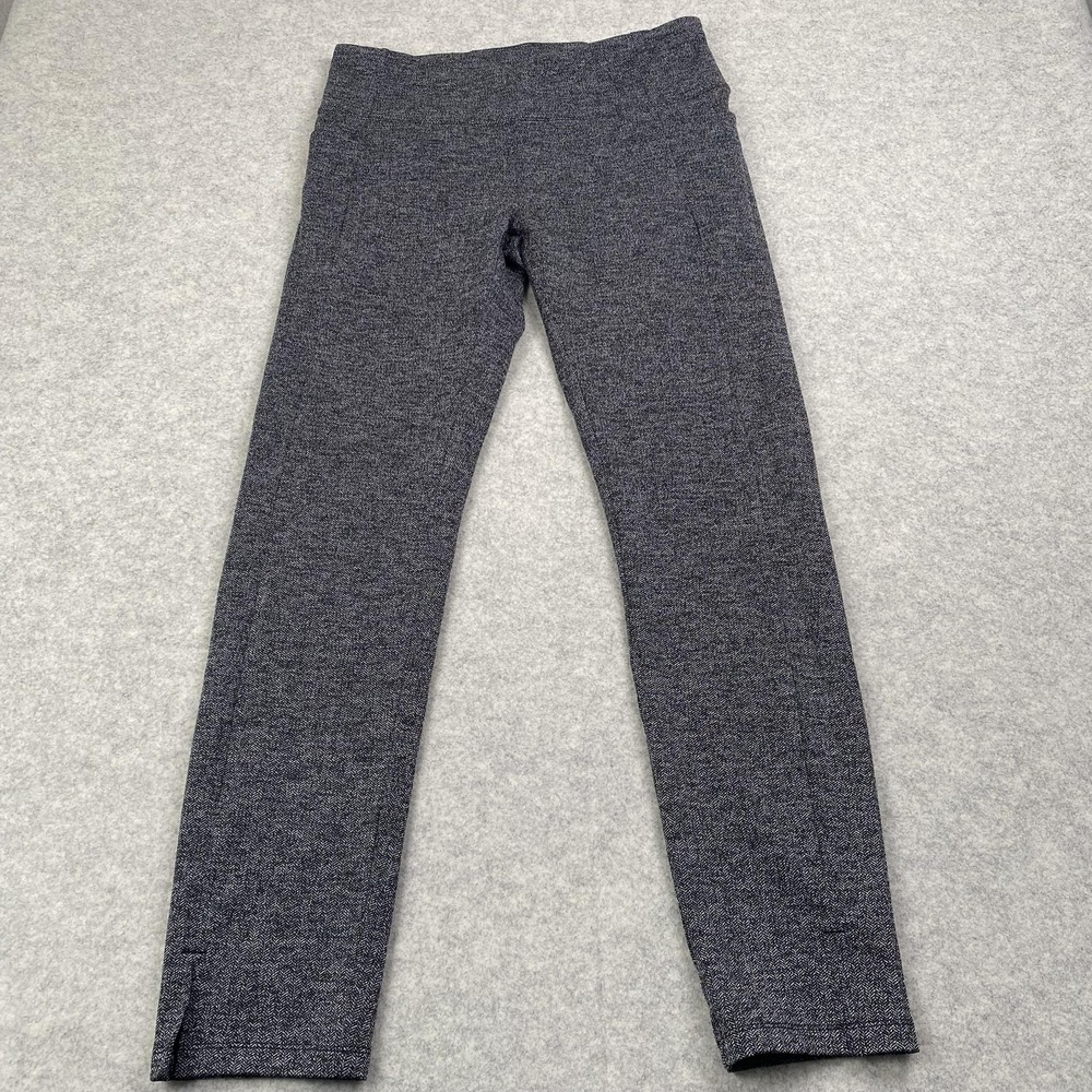 Athleta Leggings Womens LT 32x29 Gray Herringbone High Rise Ankle Yoga Pants Gym